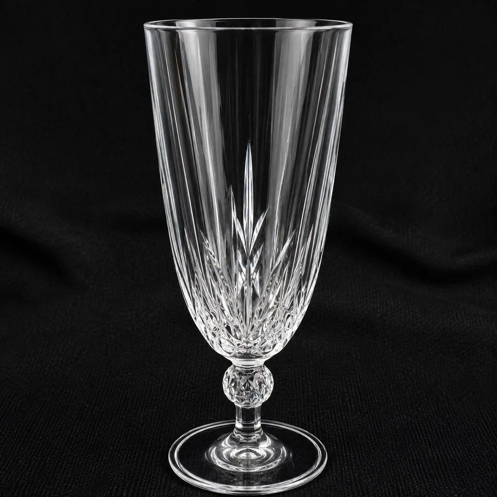 2 Royal Crystal Rock Linea Gala Champagne Flutes Lead Crystal Italy 7.75in